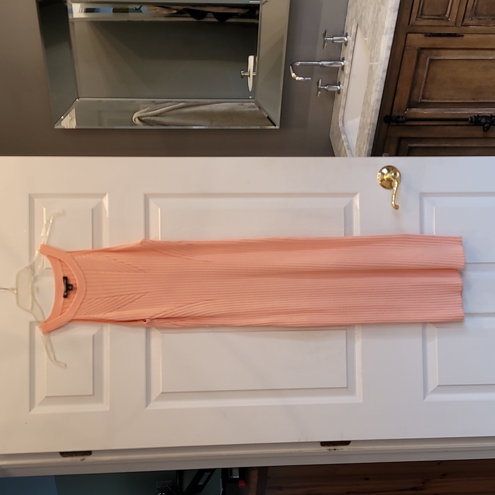 INC International Concepts size Petite Large peach bodycon ribbed stretchy maxi